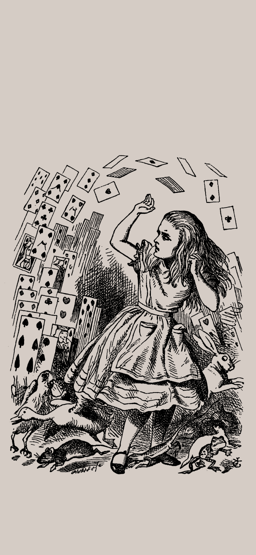 Alice against the cards – Alice in Wonderland Wallpaper | Wallaland